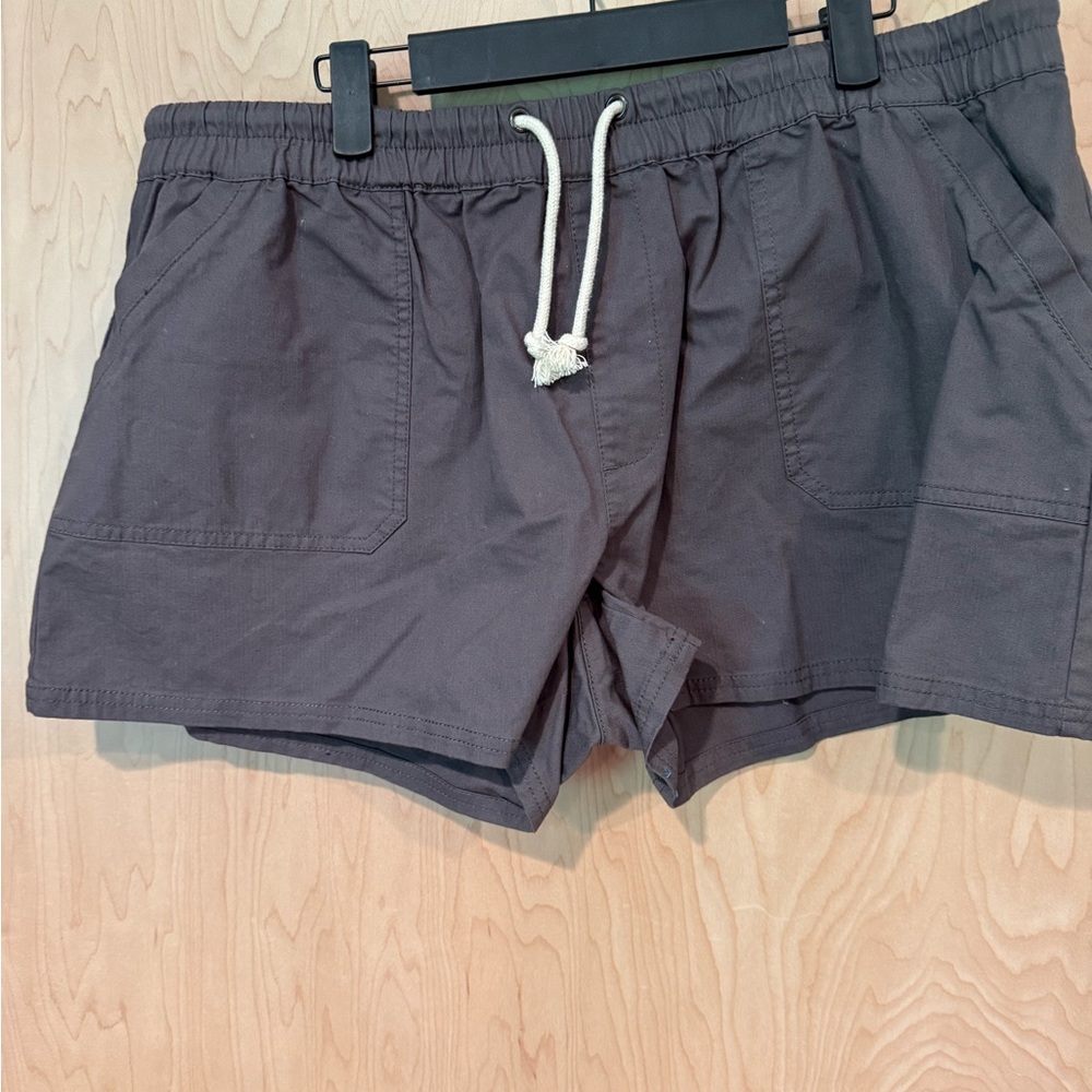 Pact Gray Athletic Shorts Lightweight Elastic Waist